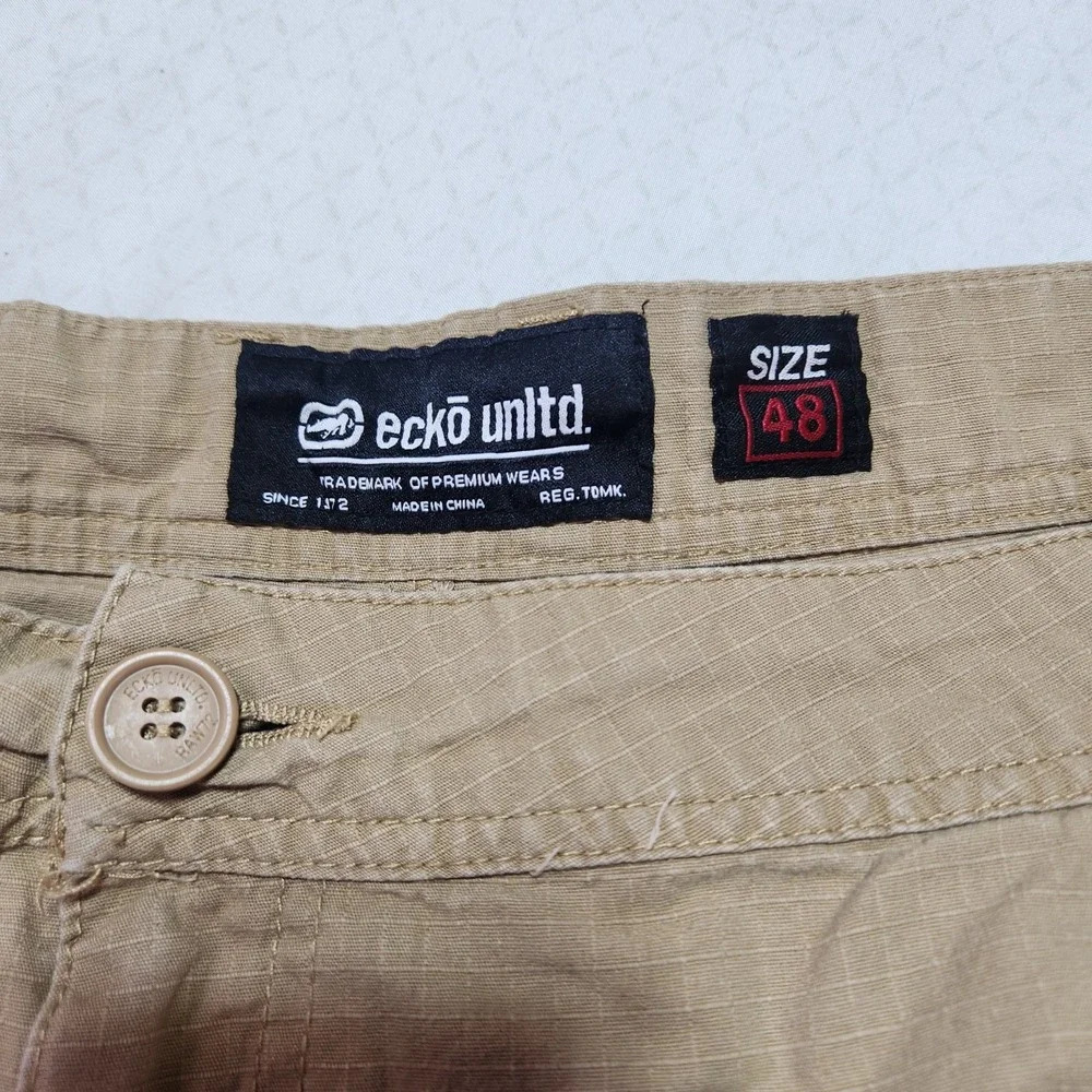 Ecko Unltd Mens Cargo Shorts Size 48 Khaki Beige Big & Tall Streetwear